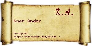 Kner Andor névjegykártya