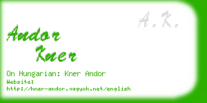 andor kner business card